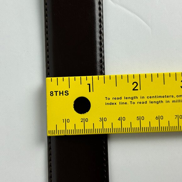 Alfa Perry Belt Mens‎ Genuine Leather Brown Stitched Dress Classic - Picture 9 of 9